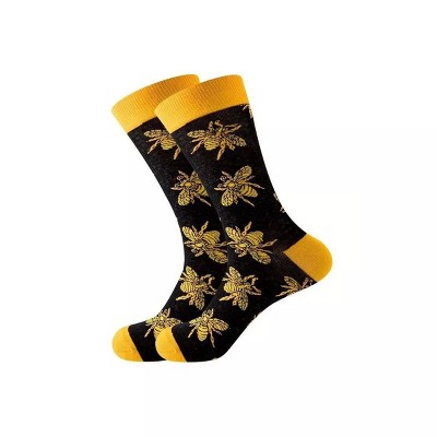 Shiny Bee Patterned Socks from the Sock Panda (Men's Sizes Adult Large)