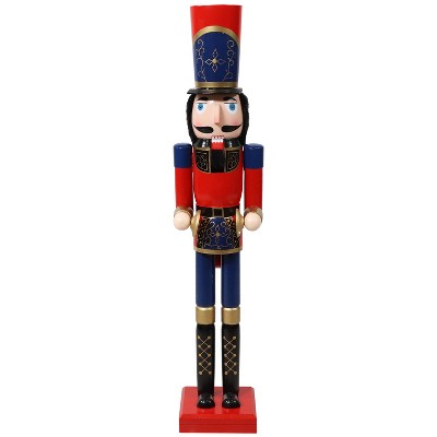 Sunnydaze Conrad the Bold Indoor Decorative Traditional Christmas Wooden Nutcracker Statue, 36-Inch