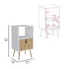 NicBex Nightstand with 1 Drawer,Modern Side Table with Storage Space and Open Shelf,Bedside Table for Bedroom,Living Room,White Brown - 3 of 4
