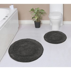 Radiant Bathroom Rugs Set, Washable Rug, Extra Soft and Absorbent bath Rug, Kitchen Mat, Bath Mat Set, Bath Floor Mat Non-Slip, 2 Pcs Set(22+30), Gray - 1 of 4