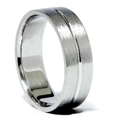 Pompeii3 6MM Channel Brushed Wedding Band 950 Platinum