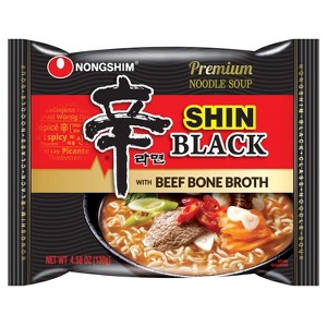 Nongshim Shin Ramyun Black with Premium Beef Broth, 4.58 Ounce (Pack of 10) - 1 of 4