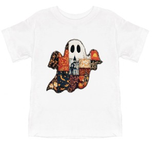 Patchwork Ghost Printed - Youth Short Sleeve Graphic T-Shirt and Toddler Short Sleeve Graphic T-Shirt - 1 of 3