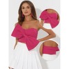 Allegra K Women's Party Bow Strapless Sweetheart Neck Corset Crop Tops - 2 of 4