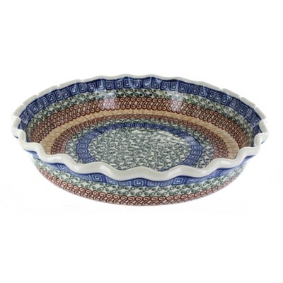 Blue Rose Polish Pottery Athena Pie Plate