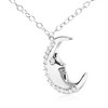 Haus of Brilliance Silver 1/10ct Diamond Crescent Man on the Moon Pendant Necklace - 3 of 4