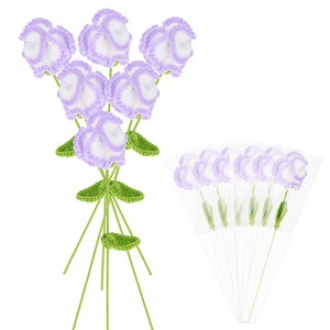 Unique Bargains Handmade Crochet Durable Colorful Artificial Flowers - 1 of 4
