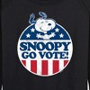 Women's - Peanuts - Snoopy Go Vote Lightweight French Terry Wide Neck Long Sleeve Shirt - 2 of 4