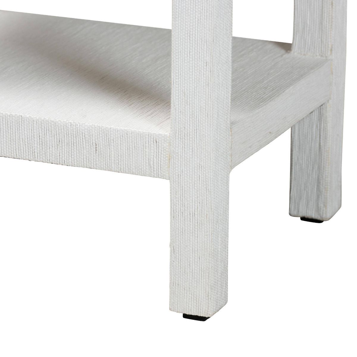 bali & pari Sebastian Grasscloth Scalloped End Table White - thumbnail 5