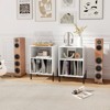 Tangkula Record Player Stand w/Charging Station 5 Storage Compartments Anti-toppling Kits - 3 of 4