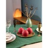 Set of 3 Round Teal Candles - 3 inch Sphere Candles for Wedding & Home Decor - Unscented Long Burning - 4 of 4