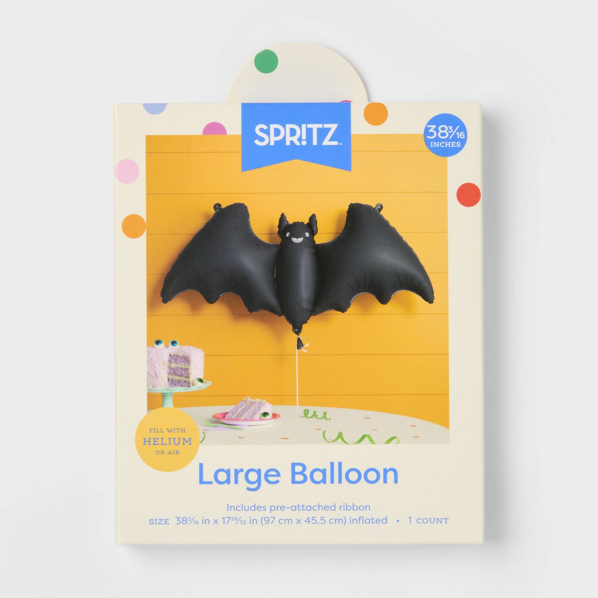 Large Halloween Bat Foil Balloon Black - Spritz™