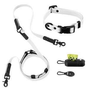 THE LICKER STORE Luna 8FT Adjustable 6-in-1 Waterproof Hands-Free Leash and Collar with LED Flashlight, Bag Dispenser, and Poop Bag Holder - 1 of 4