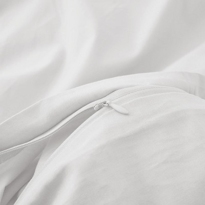 King Size White Linen and Cotton Duvet Cover Set