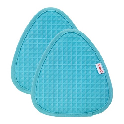 2pk Teal Waffle Silicone Pot Holder (7.5"x8.25") - T-Fal