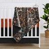 Sweet Jojo Designs Girl Baby Receiving Security Blanket Boho Floral Wildflower Black Orange and Blue - 2 of 4