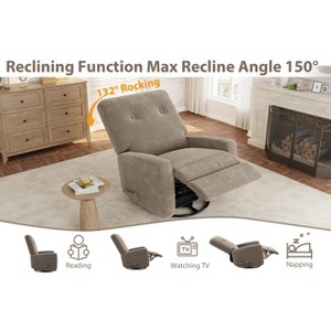 Recliner Chairs, Swivel Rocker Recline, Glider Recliner Nursery Chair for Adults, 360° Swivel Glider Rocking Chair for Living Room, Bedroom, Office - 1 of 4