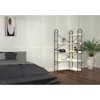 Runesay White 5 Tier Bookshelf, Industrial Style Corner Bookshelf, Thickened Iron Frame and Thickened Laminate Composition - 4 of 4