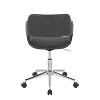 Sapphtopaz Modern Office Chair with Open Back Upholstered Height Adjustable Swivel Task Chair with Matel Base Vanity Chair for Home Office - 3 of 4
