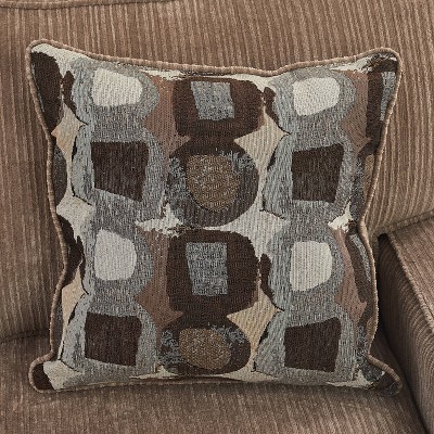 Beige Leather 61" Track Arm Loveseat with Pillow Back