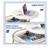 2 Tier Round Lift Top Coffee Table With Hidden Storage Compartment Home For Office Living Room Modern White - 4 of 4