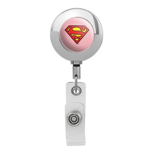 Superman Classic S Shield Logo Metal Chrome Badge ID Card Holder Clip - 1 of 3