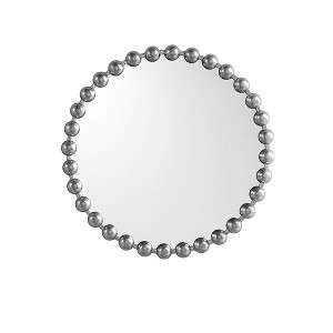 Ridstar 27 in. D Silver Round Decorative Wall Mirrors with Beadwork - 1 of 4