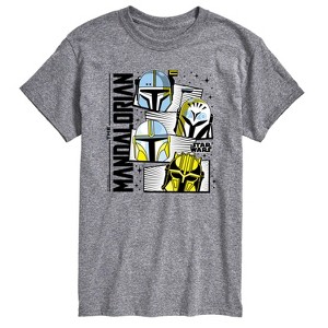 Men's - Star Wars - The Mandalorian Mando Helmet Grid Short Sleeve Graphic T-Shirt - 1 of 4