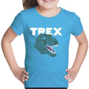 LA Pop Art Girl's Word Art T-shirt - T-Rex Head - 1 of 4
