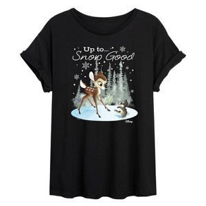 Women's - Disney - Christmas - Up To Snow Good Oversized Graphic T-Shirt - 1 of 4