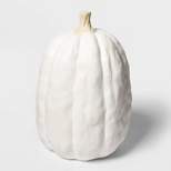 Falloween Large Sheltered Porch Pumpkin White Halloween Decorative Sculpture - Hyde & EEK! Boutique™