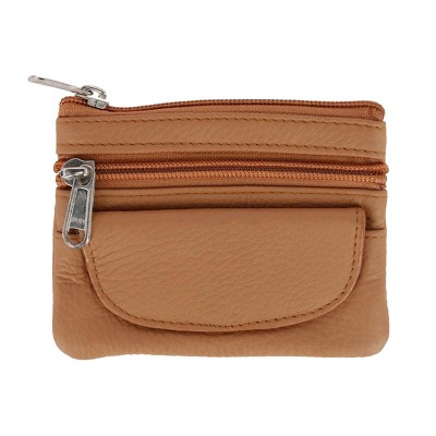 CTM Women's Leather Coin Purse with Front Pocket