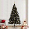 vidaXL Artificial Pre-lit Christmas Tree with 300 LEDs Black 94.5" PVC - 2 of 4