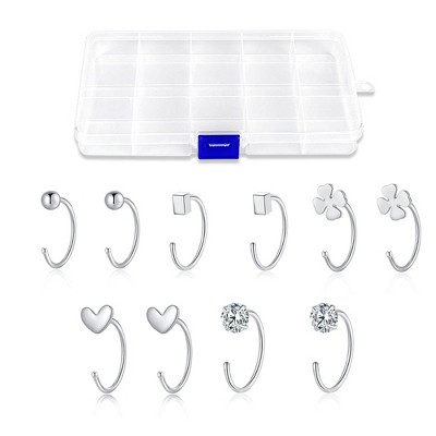Elegant Earrings Hoops and Studs Luxurious Pure Silver Earring Set Five Pairs of Minimalist Earrings for Women