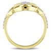 EVERLY JEWELRY | 18K Yellow Plated Sterling Silver 1/6 CT TW Diamond Circle Linked Floral Ring - 3 of 4