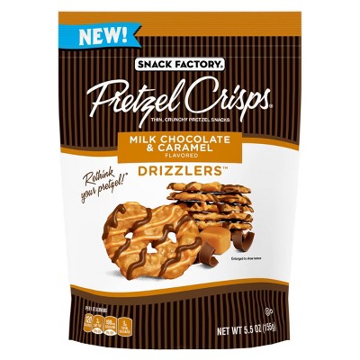 Snack Factory Milk Chocolate & Caramel Drizzlers Pretzel Crisps - 5.5oz