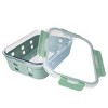 Lexi Home Rectangular Glass Food Storage Container with Snap-Lock Lid & Sage Silicone Sleeve - 3 of 4