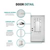 36 x 80 Smooth Fiberglass Entry Door with Brickmould,3/4 View Frosted Glass - Classic Style for Home's Front Entrance - 3 of 4