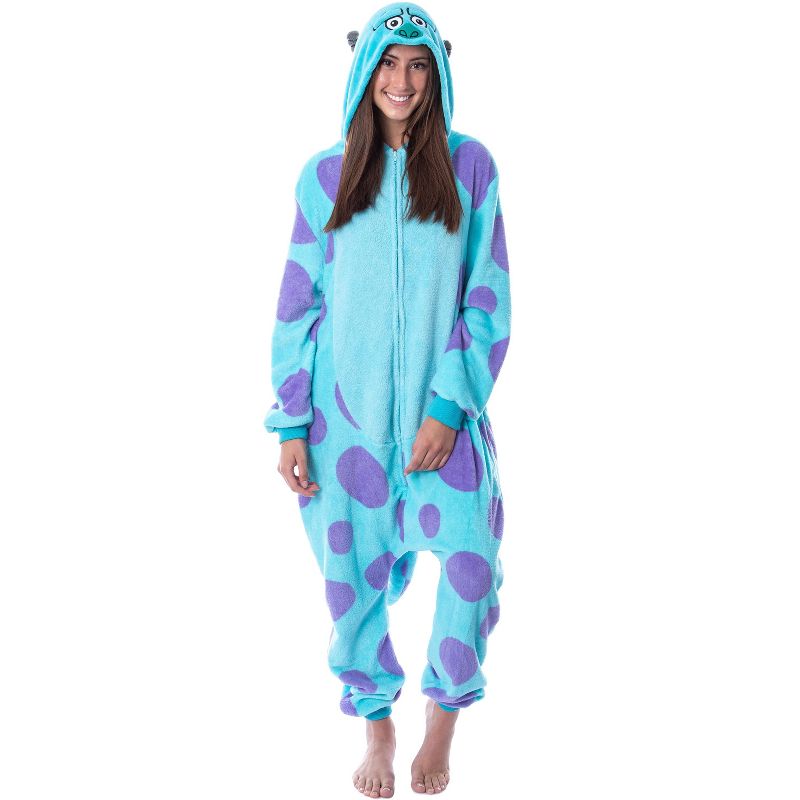 Disney Monsters Inc Adult Sulley Kigurumi Costume Union Suit Pajama, 1 of 8