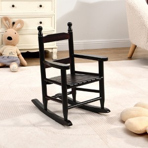 Whisen Kids Rocking Chair, Sturdy Hardwood Design with Slatted Back, Safe & Comfortable, Easy to Assemble - 1 of 4