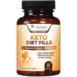 Keto Diet Pills 1200mg Ultra Ketogenic Supplement for Weight Loss and Fat Burn - 60 Capsules By Nature's Nutrition - 1 of 4
