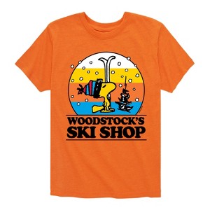 Boys' - Peanuts - Woodstocks Ski Shop Short Sleeve Graphic T-Shirt - 1 of 4