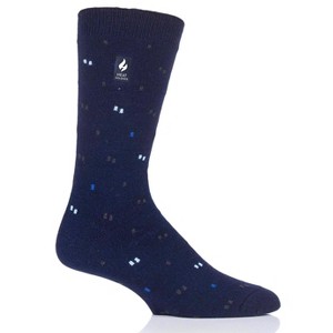 Heat Holders® Men's Micro Pattern ULTRA LITE™ Socks | Thermal Yarn | Lightweight Winter Socks Tight Fit Shoes | Warm + Soft, Hiking, Cabin, Cozy at Home Socks | 3X Warmer Than Cotton - 1 of 3