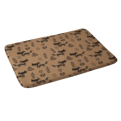 24"x36" Friendly Fox Bath Rugs And Mats Brown - Deny Designs