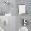 6-Pieces Stainless Steel Wall Mounted Bathroom Hardware Set with Hand Towel Bar Toilet Paper Holder and Robe Towel Hooks - 4 of 4