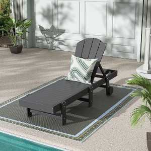 WestinTrends Malibu Adirondack Poly Reclining Chaise Lounge With Wheels - 1 of 3