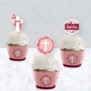 Big Dot of Happiness Pink Elegant Cross - Cupcake Decoration - Girl Religious Party Cupcake Wrappers and Treat Picks Kit - Set of 24 - 3 of 4