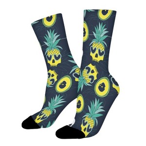 Pineapple Skull Ice Cream Skull Women Printed Crew Socks Funny Funky Socks Soft Polyester Novelty Gifts for Artists Men - 1 of 1