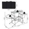 Gymax Folding Camping Table with Carry Bag Folding BBQ Table Grilling Stand with Storage Lower Shelf and Hook Outdoor Portable Cook Station Table - 3 of 4