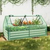 Tangkula Galvanized Steel Raised Garden Bed Metal Planter Box Kit w/ Mini Greenhouse Cover - 3 of 4